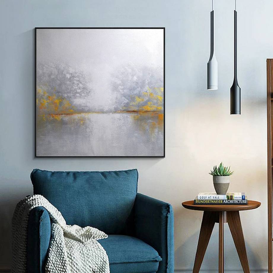 Painting Yellow Seascape Sky Abstract Canvas Wall Art P78AZ wall art